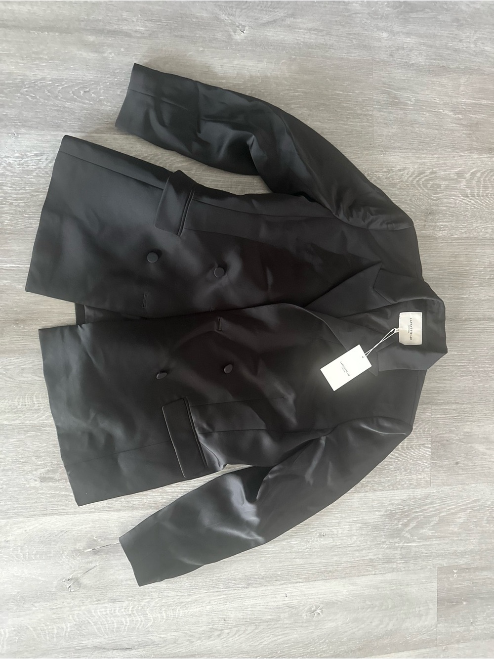 Lafayette I48 Black Double-Breasted Blazer